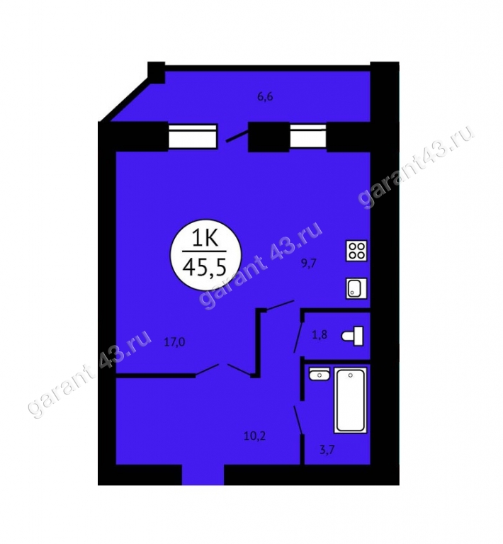 планировка квартиры 46 м2